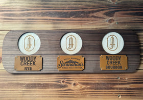 Leather & Wood Whisky Tasting Tray