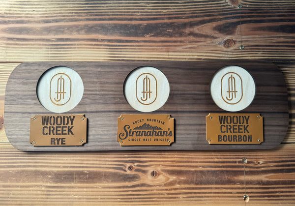 Leather & Wood Whisky Tasting Tray